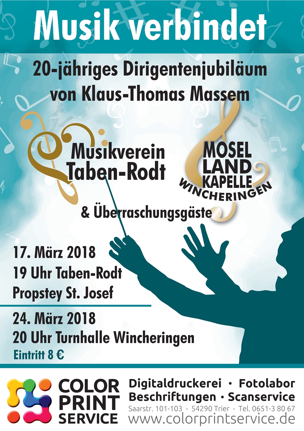 Frühlingskonzert Musikverein Taben-Rodt, Programm-Flyer